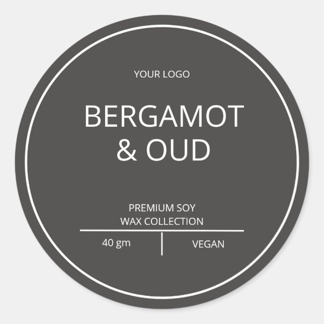 Einfache Elegante Moderne Kerzenlicht Runder Aufkleber (Vorderseite)