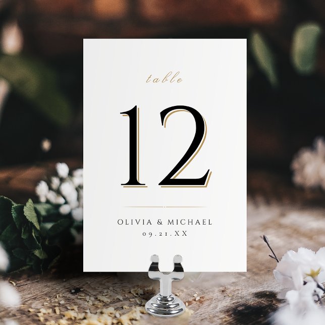 Einfache Elegante Moderne klassische Hochzeitsstim Tischnummer (Simple Elegant Modern Classy Wedding table number)