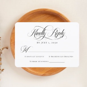 Einfache Elegante Moderne Klassische Schrift RSVP Karte