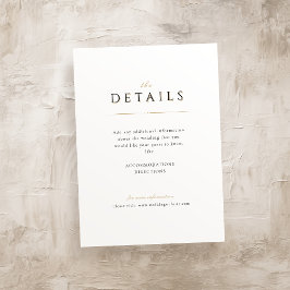Einfache Elegante Moderne Luxe Hochzeitsdetails Begleitkarte
