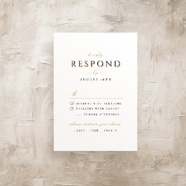 Einfache Elegante Moderne Luxus Hochzeit RSVP Karte