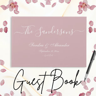 Einfache Elegante Moderne Minimal Dusty Rose Hochz Gästebuch