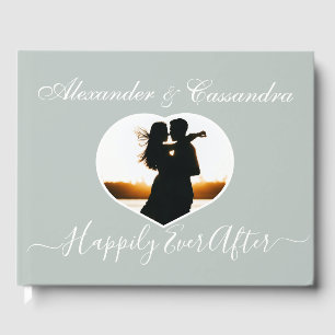 Einfache Elegante moderne Minimal Eukalyptus Green Gästebuch