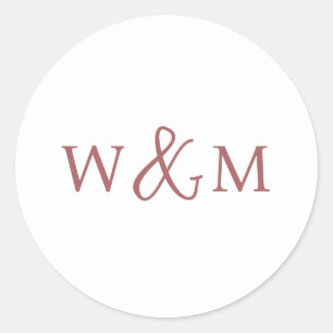 Einfache Elegante Moderne Mit Monogramm Hochzeit Runder Aufkleber