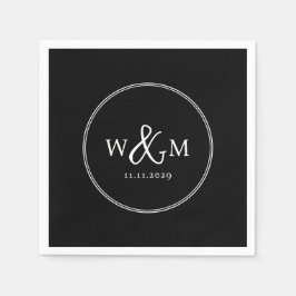 Einfache Elegante Moderne Mit Monogramm Hochzeit Serviette
