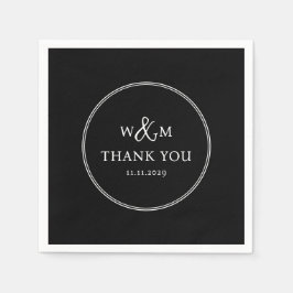 Einfache Elegante Moderne Mit Monogramm Hochzeit Serviette