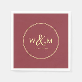Einfache Elegante Moderne Mit Monogramm Hochzeit Serviette