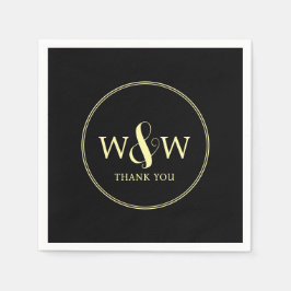 Einfache Elegante Moderne Mit Monogramm Hochzeit Serviette