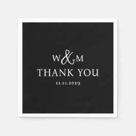 Einfache Elegante Moderne Mit Monogramm Hochzeit Serviette