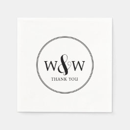 Einfache Elegante Moderne Mit Monogramm Hochzeit Serviette