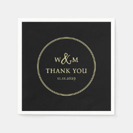 Einfache Elegante Moderne Mit Monogramm Hochzeit Serviette