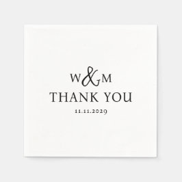 Einfache Elegante Moderne Mit Monogramm Hochzeit Serviette