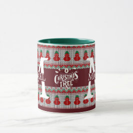 Einfache Elegante Moderne Mongram Weihnachtsfeiert Tasse