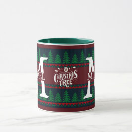 Einfache Elegante Moderne Mongram Weihnachtsfeiert Tasse