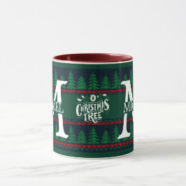 Einfache Elegante Moderne Mongram Weihnachtsfeiert Tasse