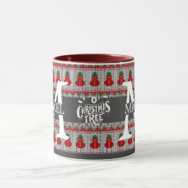 Einfache Elegante Moderne Mongram Weihnachtsfeiert Tasse