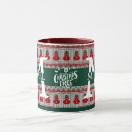 Einfache Elegante Moderne Mongram Weihnachtsfeiert Tasse