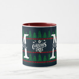 Einfache Elegante Moderne Mongram Weihnachtsfeiert Tasse