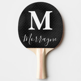 Einfache Elegante Moderne Monogram Chalkboard Name Tischtennis Schläger