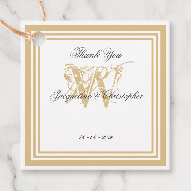 Einfache Elegante Moderne Monogram Vielen Dank Geschenkanhänger (Vorderseite)