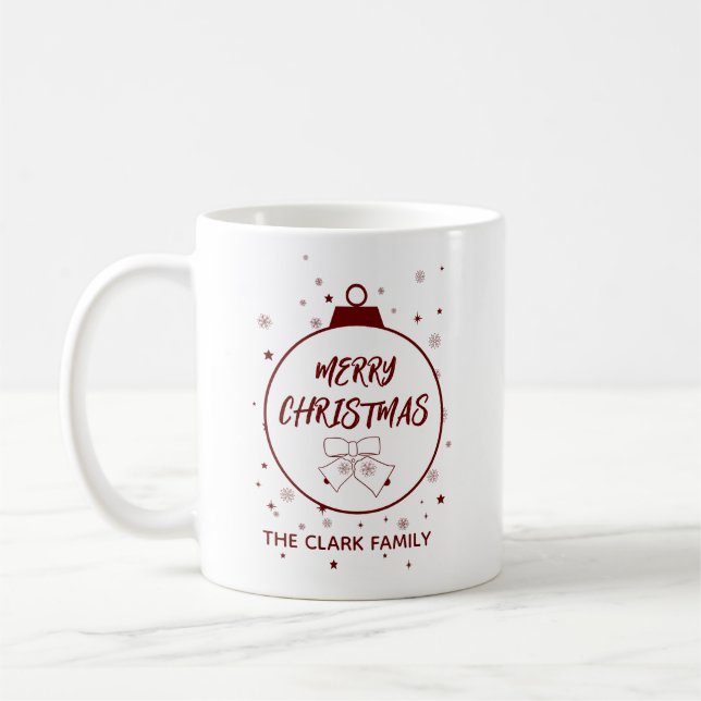 Einfache Elegante Moderne Niedliche Weihnachten Kaffeetasse (Links)
