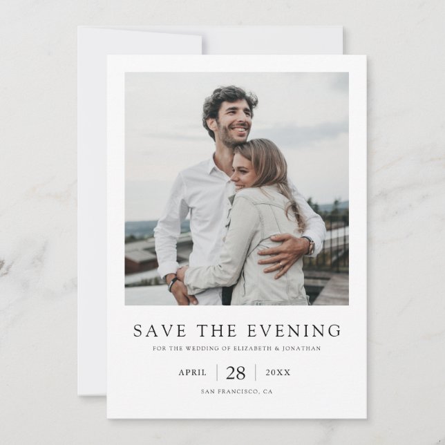 Einfache Elegante Moderne Rett der Hochzeit des Ab Save The Date (Vorderseite)