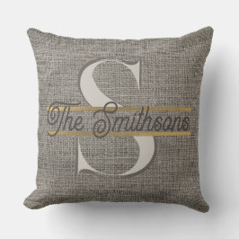 Einfache Elegante Moderne Rustikale Gold Monogram  Kissen