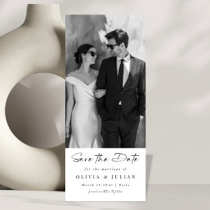 Einfache elegante moderne Schrift Hochzeitsfoto Save The Date