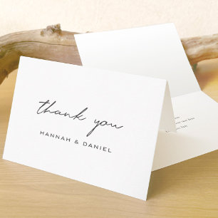 Einfache Elegante Moderne Schwarze Schrift Custom Dankeskarte