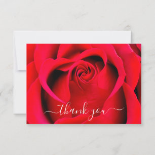 Einfache Elegante Moderne Script Rose Hochzeit Dankeskarte