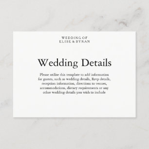 Einfache Elegante Moderne Skripteindrücke Begleitkarte