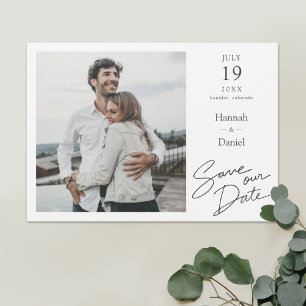 Einfache Elegante Moderne Skripthochzeit Save The Date
