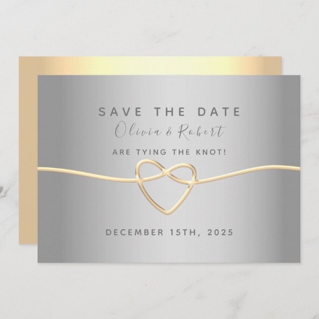 Einfache Elegante Moderne Skripthochzeit Save The Date (Vorne/Hinten)