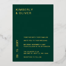 Einfache Elegante Moderne Smaragdgrüne Hochzeit