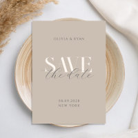 Einfache Elegante Moderne Taupe Beige Chic Hochzei