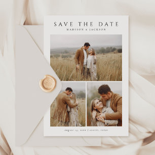 Einfache Elegante Moderne Vier Foto Save The Date