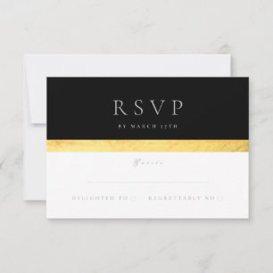 Einfache Elegante Moderne Zwei-Tone-Hochzeit RSVP Karte