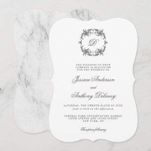Einfache Elegante Monogram Classic Wedding Einladung
