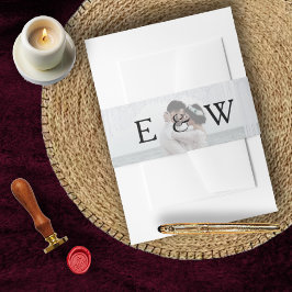 Einfache Elegante Monogram Foto Hochzeit Einladungsbanderole