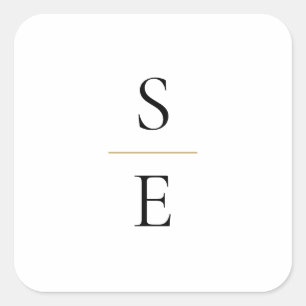 Einfache elegante Monogramm Anfangsbuchstaben Hoch Quadratischer Aufkleber