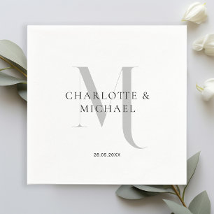 Einfache, elegante, monogramm Hochzeitsnapkins Serviette