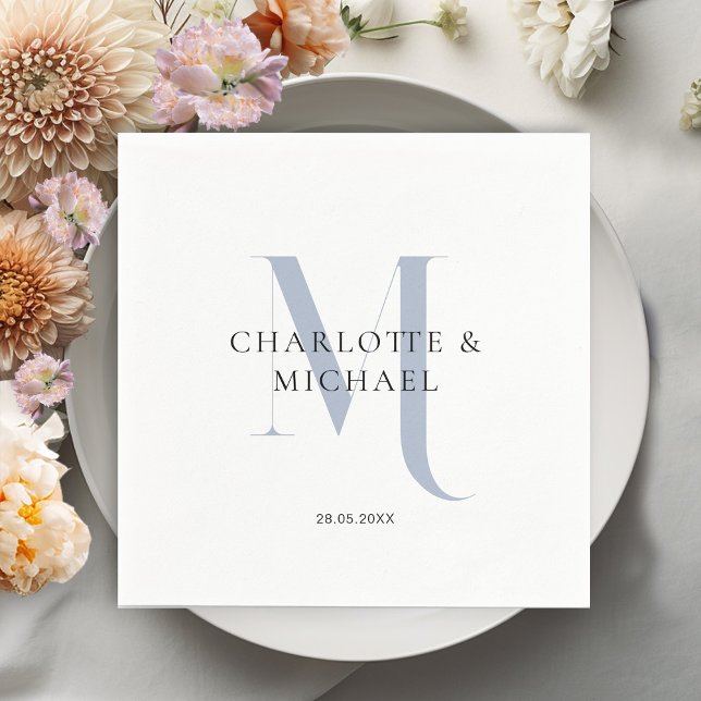 Einfache, elegante, monogramm Hochzeitsnapkins Serviette (Von Creator hochgeladen)
