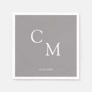 Einfache elegante Monogramm-Serviette Serviette