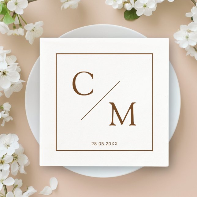 Einfache elegante Monogramm-Serviette Serviette (Personalized Simple Elegant Monogram Napkin)