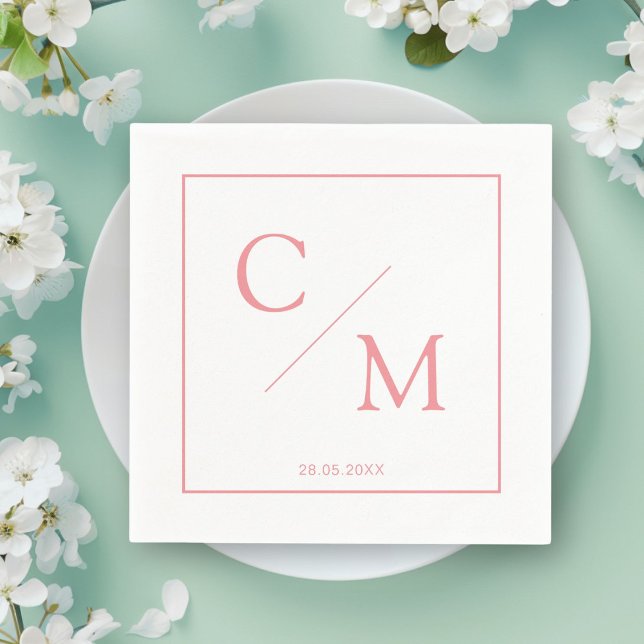 Einfache elegante Monogramm-Serviette Serviette (Personalized Simple Elegant Monogram Napkin)