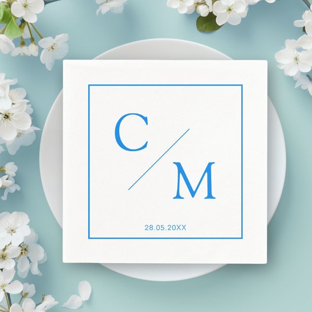 Einfache elegante Monogramm-Serviette Serviette (Personalized Simple Elegant Monogram Napkin)