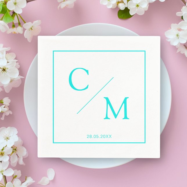 Einfache elegante Monogramm-Serviette Serviette (Personalized simple elegant monogram napkin)