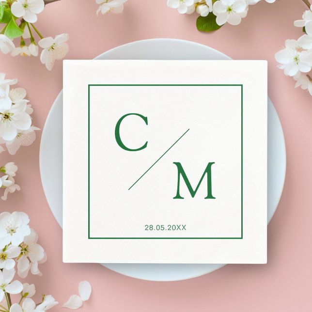 Einfache elegante Monogramm-Serviette Serviette (Personalized simple elegant monogram napkin)