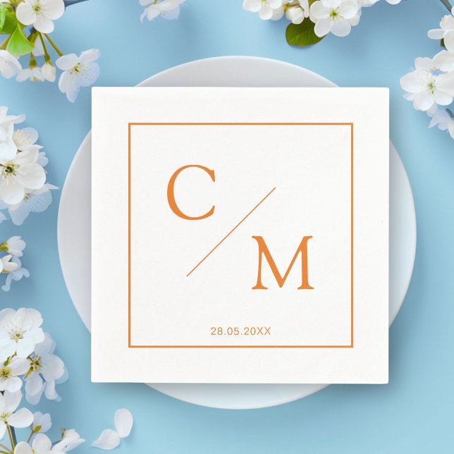 Einfache elegante Monogramm-Serviette Serviette (Personalized simple elegant monogram napkin)