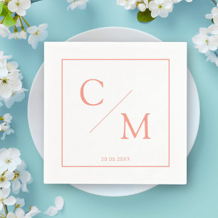 Einfache elegante Monogramm-Serviette Serviette